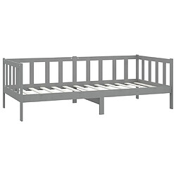 Acheter vidaXL Lit de jour sans matelas gris bois de pin massif 90x200 cm