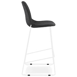 Avis Alterego Tabouret de bar empilable 'FAKIR' en tissu gris foncé et pied en métal blanc