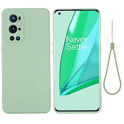 Coque en silicone souple avec sangle vert pour votre OnePlus 9 Pro