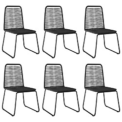 vidaXL Chaises d'extérieur 6 pcs Résine tressée Noir