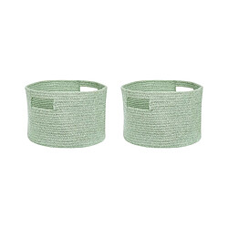 Beliani Lot de 2 paniers en coton vert d 30 cm CHINIOT