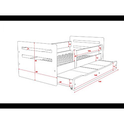 Lit Tomi vert tiroir et matelas inclus140/80