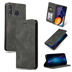 Wewoo Housse Coque Etui en cuir avec rabat horizontal magnétique Business Skin Feel pour Galaxy A60 / M40 gris foncé