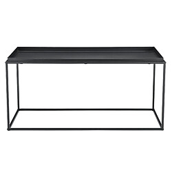 Helloshop26 Table basse à plateau large en métal 100 cm noir mat 03_0006129