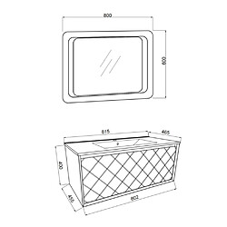 Acheter Kiamami Valentina MEUBLE DE SALLE DE BAIN 80CM GRIS CLAIR AVEC LAVABO EN CÉRAMIQUE, MIROIR 80X60 | MIAMI