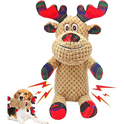 Jouets pour chiens de Noël de Noël, jouet pour chien grinçant en peluche avec papier froissé, jouets mignons pour chiots de Noël avec coton, jouets à mâcher interactifs durables pour chiens pour p