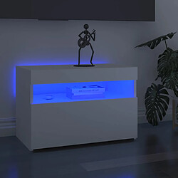 vidaXL Meuble TV avec lumières LED blanc 60x35x40 cm