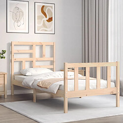 Avis Maison Chic Lit simple - Cadre de lit avec tête de lit Contemporain pour adulte bois massif -MN13901