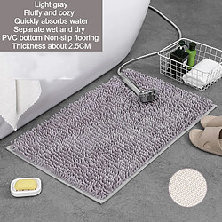 LUUCOZK Tapis de bain antidérapants, absorbants, à séchage rapide, décoration de salle de bain, AA8765, gris clair-40X60CM