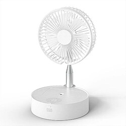 Humidification Télescopique sans Fil de Jet de Plancher de Mini Ventilateur de Bureau Muet Portatif (Blanc) avec la Veilleuse pour le Bureau à Domicile