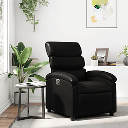 vidaXL Fauteuil inclinable Noir Similicuir