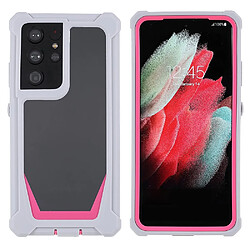 Coque en TPU + acrylique détachable 2 en 1 gris/rose pour votre Samsung Galaxy S21 Ultra 5G