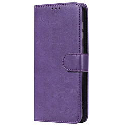 Wewoo Housse Coque Pour Galaxy M10 Étui de protection à rabat horizontal de couleur unie avec support et fentes cartes et portefeuille et cadre photo et lanière violet