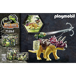 Playmobil® Dino Rise Triceratops dinosaure avec armure amovible et grand canon mobile pas cher