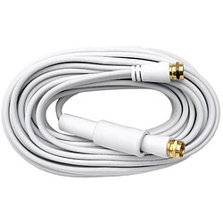 Axing SFK 999-02 câble coaxial plat 10 m par satellite ou terrestre raccords F, blanc