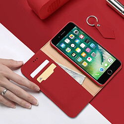 Dux Ducis Etui en cuir véritable + TPU (certifié CNAS/CMA) avec support rouge pour votre Apple iPhone SE 2