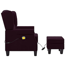 Avis vidaXL Fauteuil de massage avec repose-pied Violet Tissu