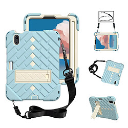 Coque en TPU motif losange, hybride avec béquille et lanière glace bleue pour votre Apple iPad mini (2021)