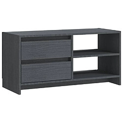 Maison Chic Meuble TV scandinave - Banc TV pour salon Gris 80x31x39 cm Bois de pin massif -MN20731