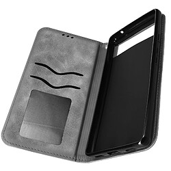 Avizar Étui Portefeuille pour Google Pixel 7a Porte-cartes Soft-touch Gris