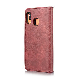 Avis Wewoo Housse Coque Etui en cuir Crazy Horse Texture Flip détachable magnétique avec support et fentes pour cartes et portefeuille Galaxy A20 et A30 Rouge