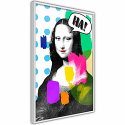 Paris Prix Affiche Murale Encadrée Mona Lisa's Laughter 20 x 30 cm Blanc