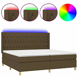 Sommier à lattes,Cadre à lattes de lit pour Adulte matelas et LED Marron foncé 200x200 cm -MN51621