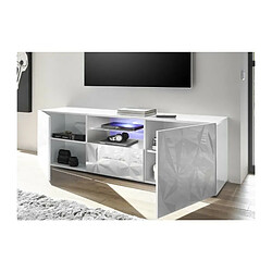 Avis Meuble TV - Blanc Laque brillant - L 181 x P 43 x H 57cm - PARIGI