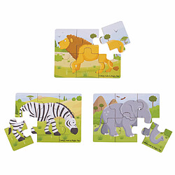 Bigjigs Toys 3 Puzzles Safari en Bois 3