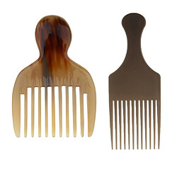 2x Plastique Afro Pick Lift Peigne Large Cheveux Frisés Peigne Coiffure Unisexe