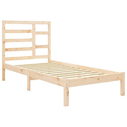 Acheter Maison Chic Lit Moderne Chambre - Cadre/structure de lit pour adulte bois massif 75x190 cm petit simple -MN54678