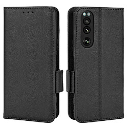 Etui en PU texture litchi noir pour votre Sony Xperia 5 III 5G