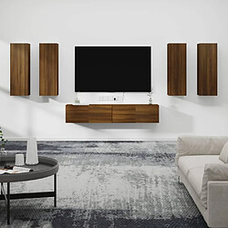 Maison Chic Ensemble de meubles TV 6 pcs | Banc TV Moderne pour salon | Meuble de Rangement - Chêne marron Bois d'ingénierie -MN91205