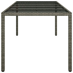 Acheter Maison Chic Table de jardin | Table d'extérieur Gris 250x100x75 cm Verre trempé et poly rotin -GKD40572