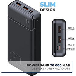 SANAG Batterie Externe, Power Bank 20000Mah, Charge Rapide, Batterie Portable Entrée Usb-C, 2 Sorties Usb, Charge Rapide, Led, Compatible Avec Iphone 15 14 13 12 11 Samsung Xiaomi Huawei Ipad, 572002