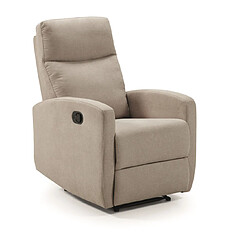 Pegane Fauteuil relax manuel en tissu waterproof couleur Crème - Longueur 66 x Profondeur 88 x Hauteur 103 cm