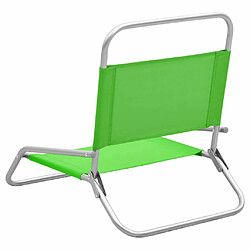 Maison Chic Lot de 2 Chaises de plage pliables | Chaises Relax d'extérieur Vert Tissu -GKD98512 pas cher