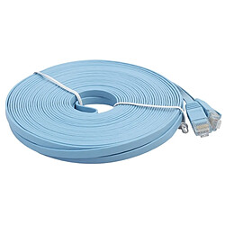 Wewoo Câble réseau LAN plat Ethernet bleu ultra-plat 10m CAT6, cordon RJ45