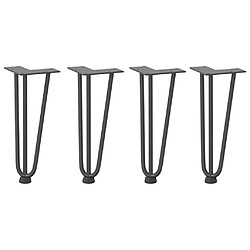 vidaXL Pieds de table en forme d'épingle à cheveux 4 pcs anthracite