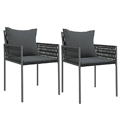 Maison Chic Lot de 2 Chaises de jardin,Fauteuil d'extérieur avec coussins noir 54x61x83 cm rotin -MN63175