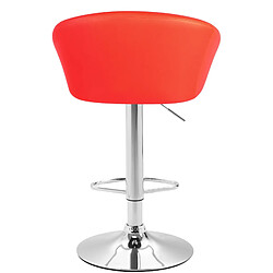 Decoshop26 Lot de 2 tabourets de bar chaises hautes design moderne en PVC rouge et métal chromé 10_0004350 pas cher