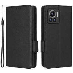 Etui en PU texture litchi, fermoir magnétique pour votre Motorola Edge 30 Ultra 5G/Edge X/Moto X30 Pro 5G - noir