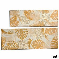 Gift Decor Toile Feuille d'une plante Doré 135 x 45 x 1,5 cm (6 Unités)