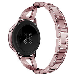 Acheter Bracelet en métal forme x décor strass alliage de zinc rose pour votre Samsung Galaxy Watch Active SM-R500