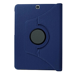 Avis Wewoo Housse Étui bleu foncé pour Samsung Galaxy Tab S2 9,7 / T815 / T810 Litchi Texture 360 degrés rotation en cuir avec support