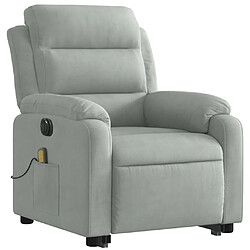 Avis Maison Chic Fauteuil Relax pour salon, Fauteuil inclinable de massage électrique gris clair velours -GKD81025