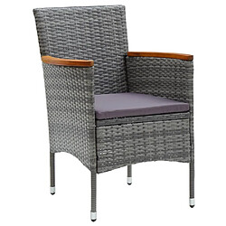 Maison Chic Lot de 4 Chaises de salle à manger de jardin - Fauteuil d'extérieur Résine tressée Gris -MN82831