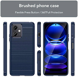 Htdmobiles Coque pour Xiaomi Poco X5 5G / Redmi Note 12 5G - housse etui silicone gel carbone + verre trempe - BLEU FONCE