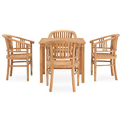 Salle à manger de jardin 5 pcs,Table et chaise à dîner Bois de teck solide -MN38092