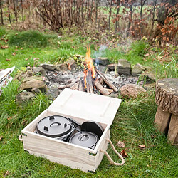 Esschert Design Jeu d'ustensiles de cuisine d'extérieur sept pièces Noir pas cher